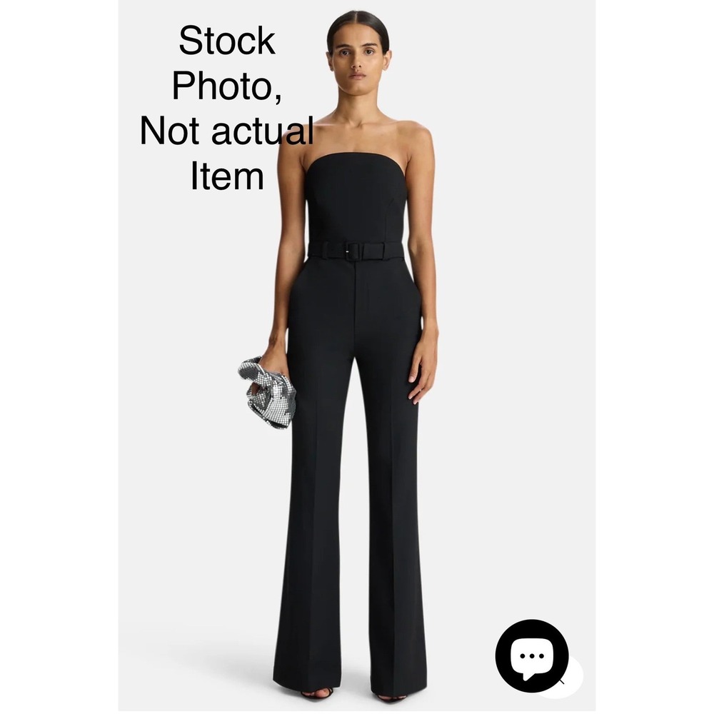AS-IS ALC Black Strapless Flared Kate Jumpsuit Women's Size 4 FLAWED